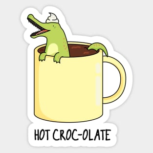 Hot Croc-o-late Cute Crocodile Pun Sticker